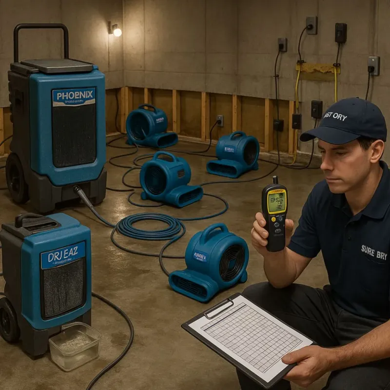 Structural Drying and Dehumidification process in Warrior, AL
